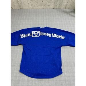 Walt Disney World Spirit Jersey Adult XS Blue Sparkle Pullover Wishes Come True‎